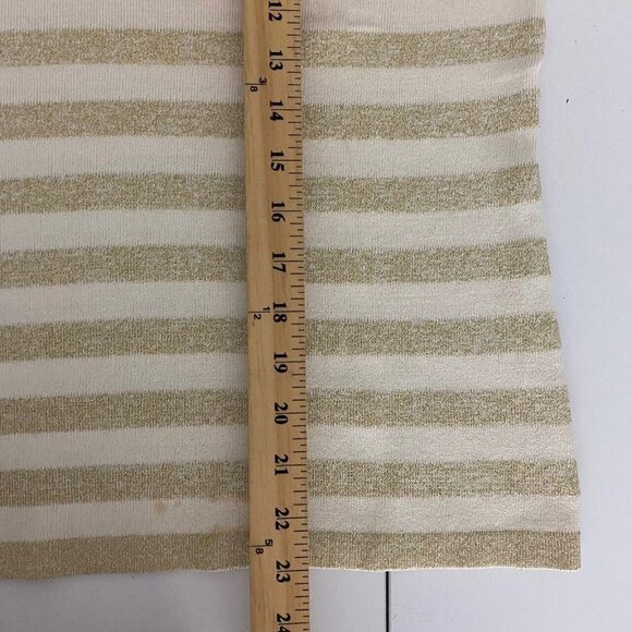 Chicos Sweater Womens 3 US XL Silk Blend Gold Metallic Sparkle Notch V Neck - Picture 8 of 8